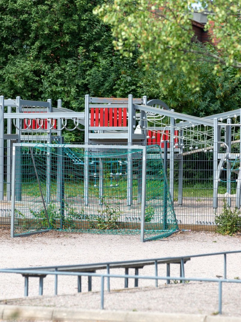 Wooden playground elements