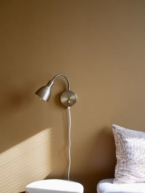brown colour wall in bedroom