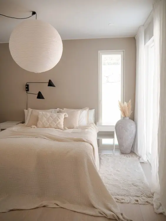 neutral brown colour bedroom