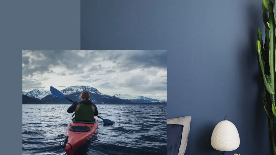 Ramiai mėlynas miegamasis