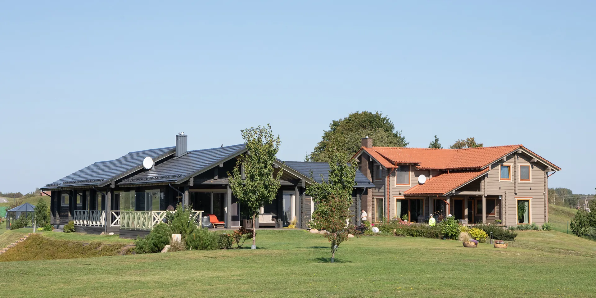 Rąstinio namo dažymas