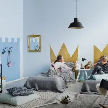 Stebuklinga princesės pilis vaikų kambaryje