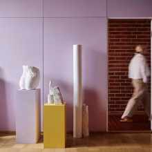 lilac colour on studio wall
