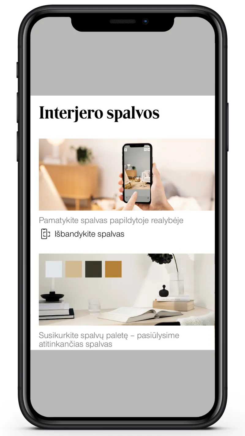 „Tikkurila Colour Master" mobili programėlė spalvų pasirinkimui