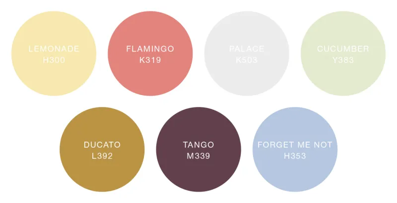 Feel the color 2020 - eklektiško stiliaus spalvų kombinacija